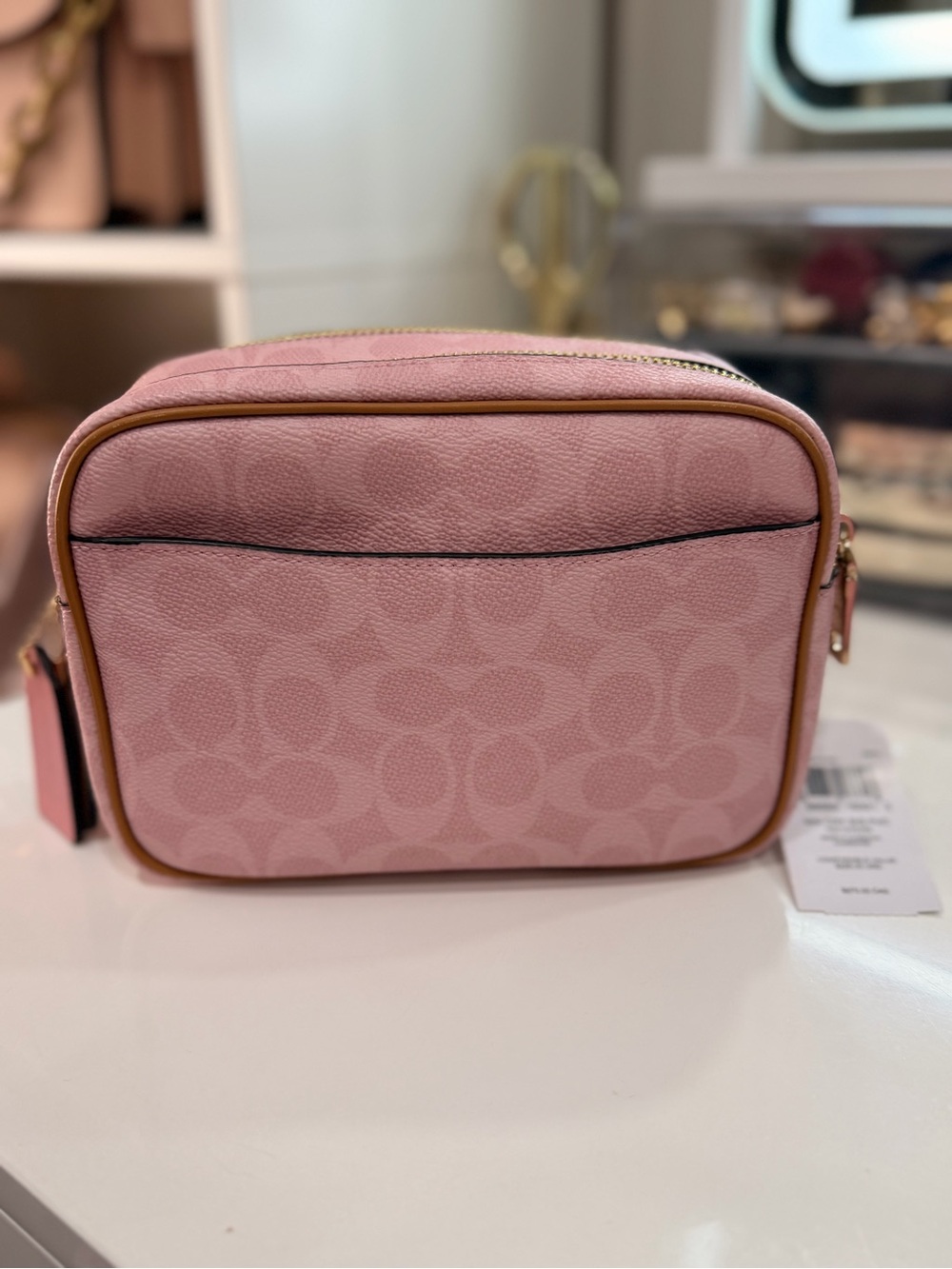 Coach Pink Signature Crossbody Camera Bag with Gold Hardware - Picture 5 of 5